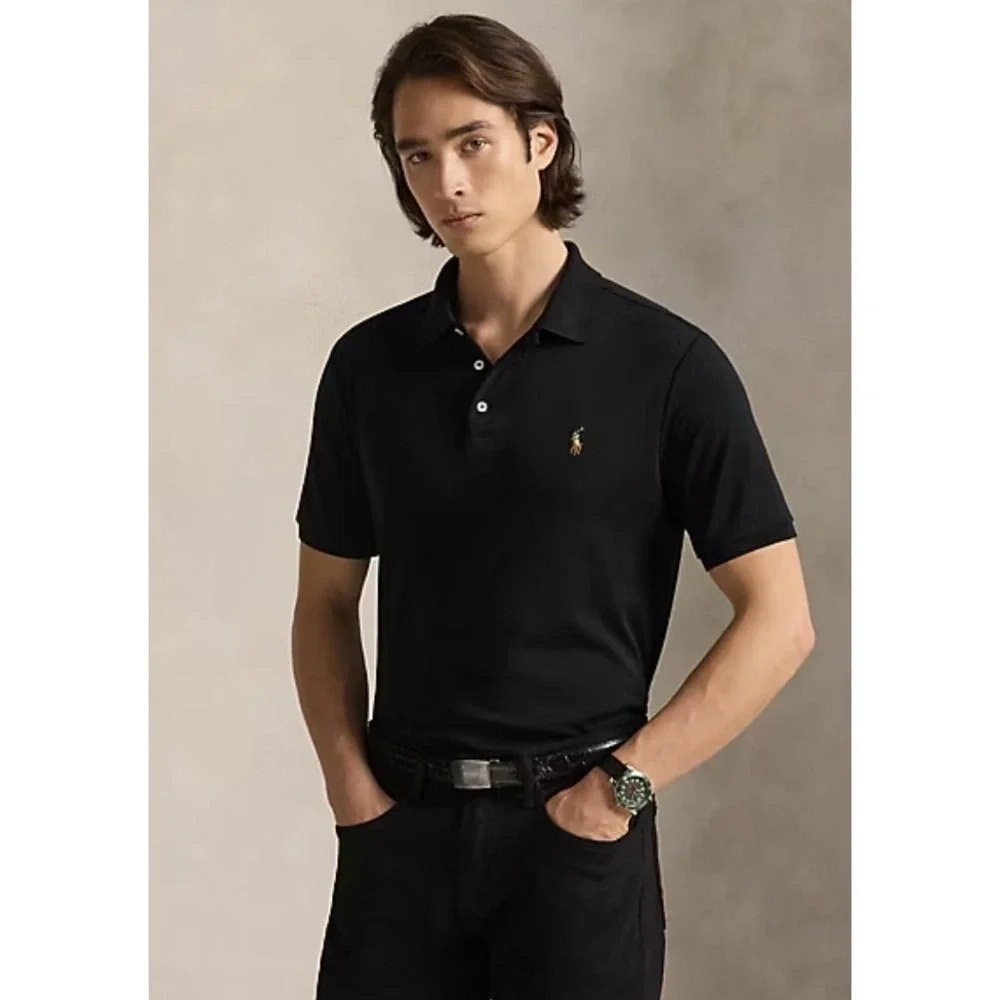 Polo Ralph Lauren Mens Classic Fit Soft Cotton Polo Shirt XXL Black